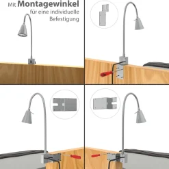 Briloner Leuchten Bettleuchte »TUSO 2er Set LED Bettleuchte Schlafzimmer Wohnzimmer« 2er Set LED Bettleuchte Schlafzimmer Wohnzimmer Matt-Nickel