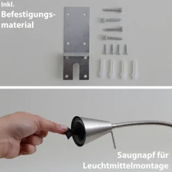 Briloner Leuchten Bettleuchte »TUSO 2er Set LED Bettleuchte Schlafzimmer Wohnzimmer« 2er Set LED Bettleuchte Schlafzimmer Wohnzimmer Matt-Nickel