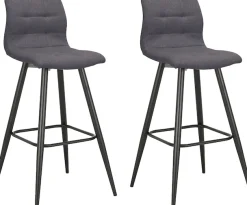 byLIVING Barhocker »Simone« Set, 2er, 2 Stk. tlg. 2er Set, Vintage braun oder Webstoff anthrazit