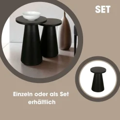 byLIVING Beistelltisch »Cone« Set,aus Massivholz in schwarz oder white wash, verschiedenen Größen