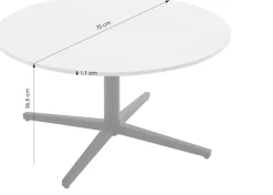 byLIVING Couchtisch »Cup« 1 Stk. tlg. modernes, rundes Design in Keramikoptik mit Kreuzgestell, 70cm
