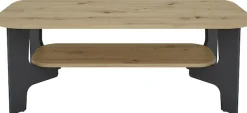byLIVING Couchtisch »JONNY« Tischplatte Artisan Eiche o. Old Wood, Gestell anthrazit, Ablageboden