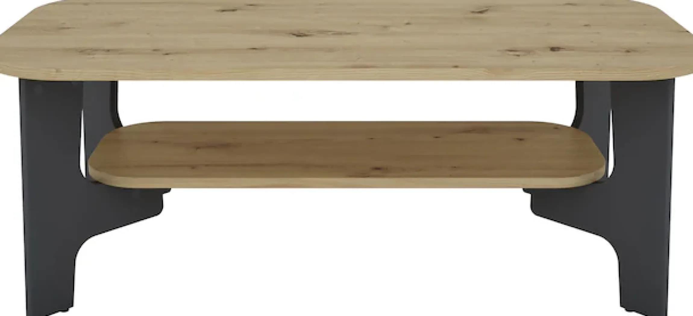 byLIVING Couchtisch »JONNY« Tischplatte Artisan Eiche o. Old Wood, Gestell anthrazit, Ablageboden