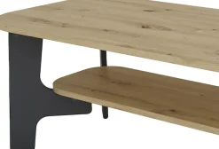 byLIVING Couchtisch »JONNY« Tischplatte Artisan Eiche o. Old Wood, Gestell anthrazit, Ablageboden