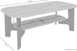 byLIVING Couchtisch »JONNY« Tischplatte Artisan Eiche o. Old Wood, Gestell anthrazit, Ablageboden