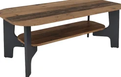 byLIVING Couchtisch »JONNY« Tischplatte Artisan Eiche o. Old Wood, Gestell anthrazit, Ablageboden