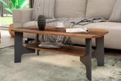 byLIVING Couchtisch »JONNY« Tischplatte Artisan Eiche o. Old Wood, Gestell anthrazit, Ablageboden