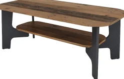 byLIVING Couchtisch »JONNY« Tischplatte Artisan Eiche o. Old Wood, Gestell anthrazit, Ablageboden
