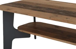 byLIVING Couchtisch »JONNY« Tischplatte Artisan Eiche o. Old Wood, Gestell anthrazit, Ablageboden
