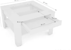 byLIVING Couchtisch »RALPH« Artisan Eiche, Old Wood oder weiß, 1 Schubkasten, Glaseinlageplatte