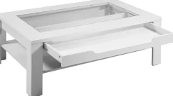 byLIVING Couchtisch »Ralph« Breite 110 cm, mit Glaseinsatz und Schubkasten