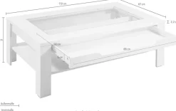 byLIVING Couchtisch »Ralph« Breite 110 cm, mit Glaseinsatz und Schubkasten