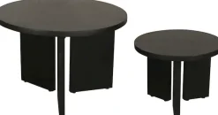 byLIVING Couchtisch »Round« Set,aus 2,5cm starkem Massivholz schwarz, einzeln oder im Set stellbar