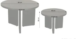 byLIVING Couchtisch »Round« Set,aus 2,5cm starkem Massivholz schwarz, einzeln oder im Set stellbar
