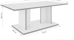 byLIVING Couchtisch »TOM« Eiche-Optik oder Weiß, Kante schwarz, Belastbarkeit 40 kg, B: 110 cm