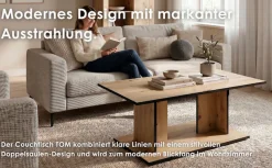 byLIVING Couchtisch »TOM« Eiche-Optik oder Weiß, Kante schwarz, Belastbarkeit 40 kg, B: 110 cm