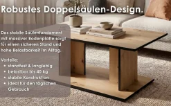 byLIVING Couchtisch »TOM« Eiche-Optik oder Weiß, Kante schwarz, Belastbarkeit 40 kg, B: 110 cm