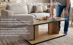 byLIVING Couchtisch »TOM« Eiche-Optik oder Weiß, Kante schwarz, Belastbarkeit 40 kg, B: 110 cm
