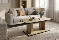 byLIVING Couchtisch »TOM« Eiche-Optik oder Weiß, Kante schwarz, Belastbarkeit 40 kg, B: 110 cm