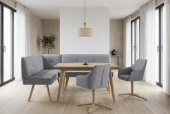 byLIVING Eckbank »OTTAWA« Webstoff, Taschenfederkern, umlaufendem Keder und Zierknöpfen