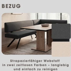 byLIVING Eckbank »TORONTO« Webstoff, bis 160 kg, Taschenfederkern, 4-Fußgestell, 3 Sitzplätze