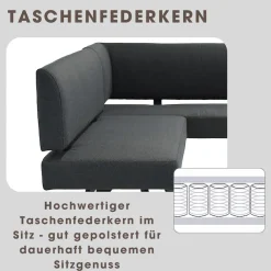 byLIVING Eckbank »TORONTO« Webstoff, bis 160 kg, Taschenfederkern, 4-Fußgestell, 3 Sitzplätze