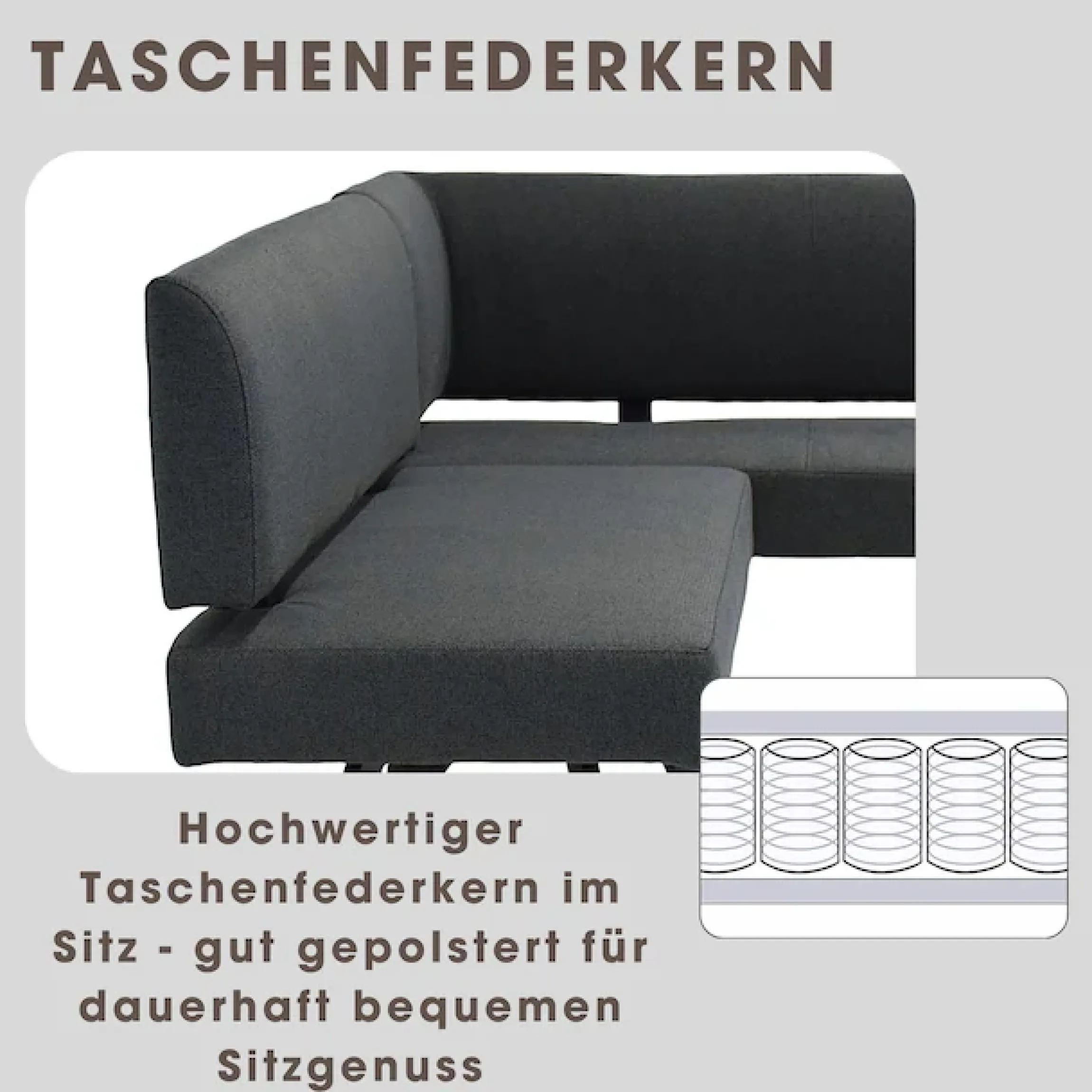 byLIVING Eckbank »TORONTO« Webstoff, bis 160 kg, Taschenfederkern, 4-Fußgestell, 3 Sitzplätze