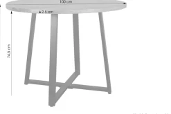 byLIVING Esstisch »Arrow« 1 Stk. tlg. mit 2,5cm starker, runder Massivholz Tischplatte, D 100, H 77 cm
