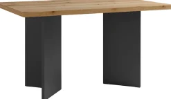 byLIVING Esstisch »Marten« 1 Stk. tlg. moderner Wangentisch in Eiche Nachbildung, 140 und 160 cm