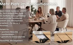 byLIVING Esstisch »NEVADA« Tischplatte Eiche natur, bis 100 kg, Säule (X-förmig), Mittelauszug