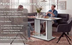 byLIVING Esstisch »TOM« Artisan Eiche oder Weiß, 100 kg, 4 Sitzplätze, Säule: 25 x 56,6 cm