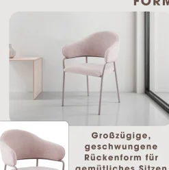 byLIVING Esszimmerstuhl »Curve« (Set) 2 Stk.moderner Stoff Stuhl mit gemütlichem Sitzkomfort, verschiedene Farben.