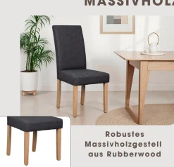 byLIVING Esszimmerstuhl »Elias« (Set) 2 Stk.mit Massivholz - Gestell und gemütlicher Schaumstoffpolsterung