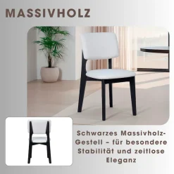 byLIVING Esszimmerstuhl »Elsa« (Set) 2 Stk.modern gemütlicher Massiv - Holzstuhl mit hochwertigem Webstoffpolster