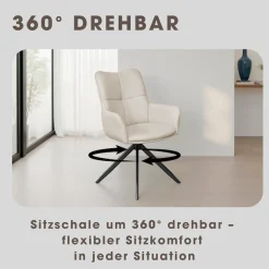 byLIVING Esszimmerstuhl »HAMILTON« (Set) 2 Stk.Webstoff, bis 110 kg, 360° drehbar, Schaumstoff, 4er Kreuzgestell