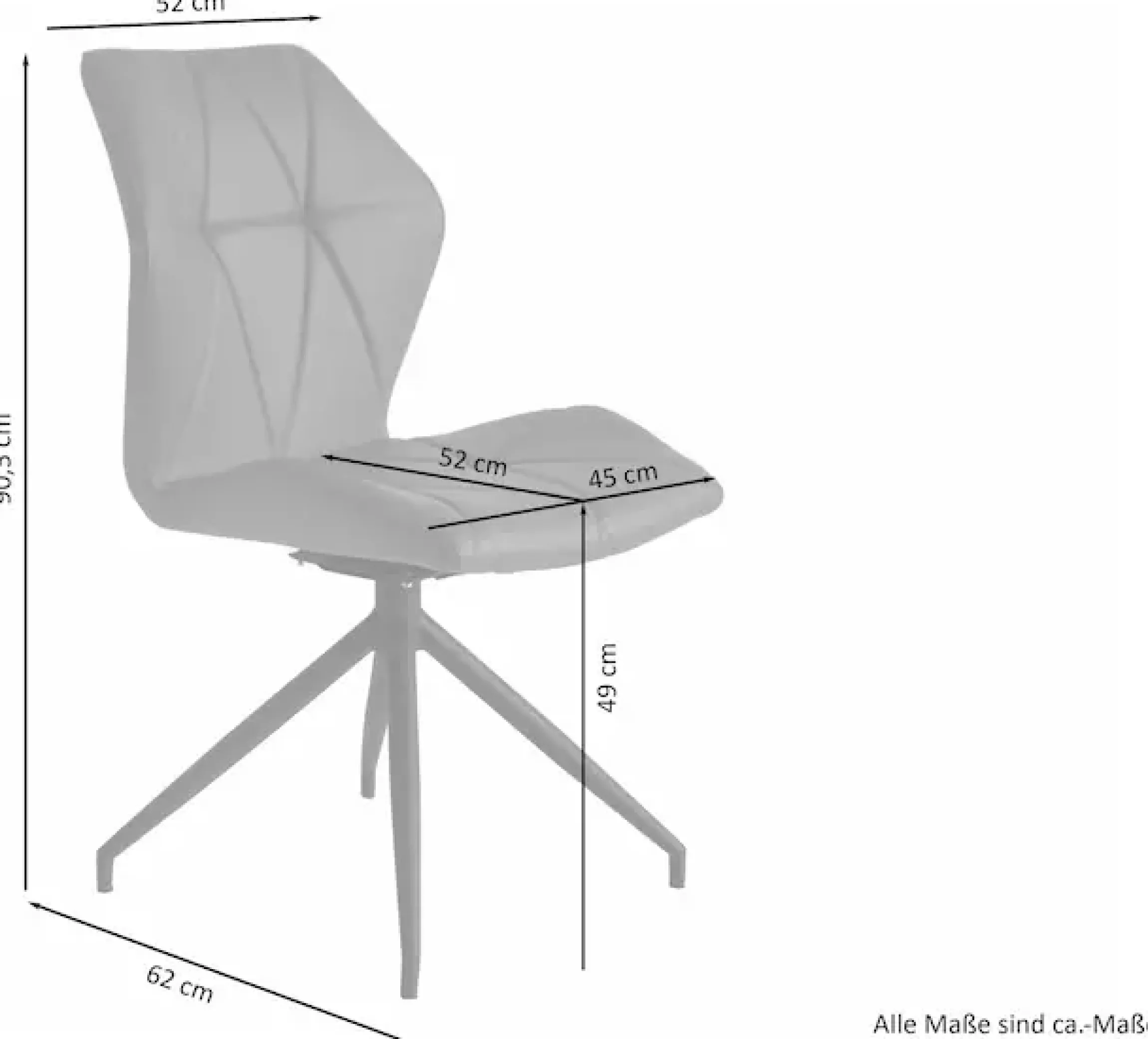 byLIVING Esszimmerstuhl »Imke« (Set) 2 Stk.2er-Set, gemütlicher Esszimmerstuhl mit Steppung, 360 Grad drehbar