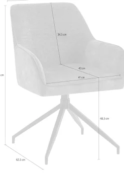 byLIVING Esszimmerstuhl »Jacky 2er-Set« (Set) 2 Stk.drehbarer Stuhl mit Taschenfederkern und moderner Stoffkombination