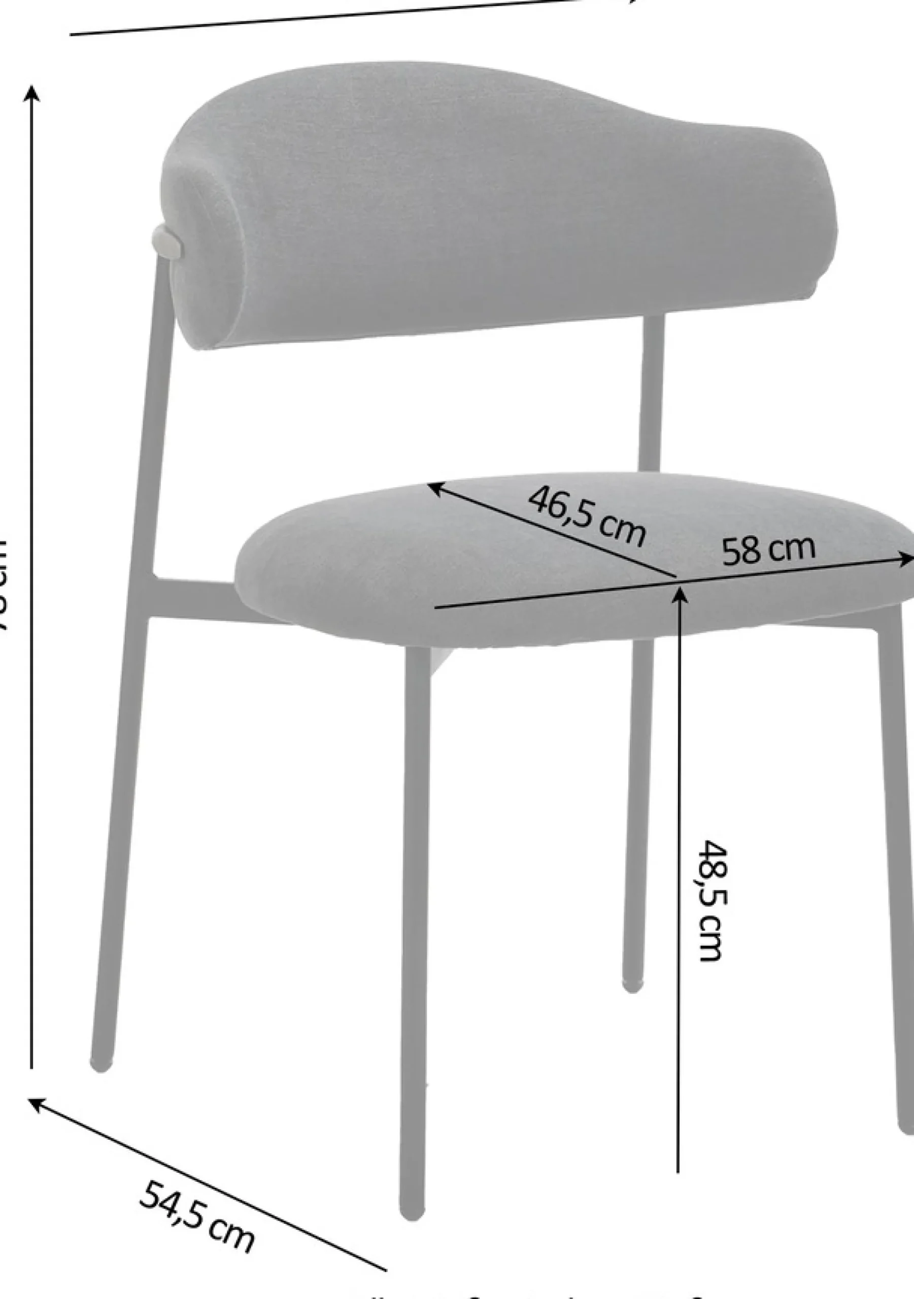 byLIVING Esszimmerstuhl »Jersey (2er-Set)« (Set) Gestell Metall schwarz, Küchenstuhl, Webstoffbezug, diverse Farben
