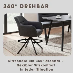byLIVING Esszimmerstuhl »MONTREAL« (Set) 2 Stk.Microfaser, bis 110 kg, 360° drehbar, Schaumstoff, Ziernaht Rücken