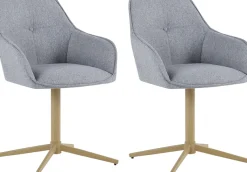 byLIVING Esszimmerstuhl »OTTAWA« (Set) 2 Stk.Webstoff, 110 kg, 360° drehbar, umlaufendem Keder, Zierknopf im Rücken