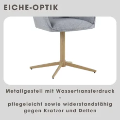 byLIVING Esszimmerstuhl »OTTAWA« (Set) 2 Stk.Webstoff, 110 kg, 360° drehbar, umlaufendem Keder, Zierknopf im Rücken