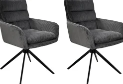 byLIVING Esszimmerstuhl »Pura« (Set) 2 Stk.Sitzschale 360°drehbar, Metall schwarz, Armlehnstuhl, diverse Farben