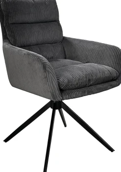 byLIVING Esszimmerstuhl »Pura« (Set) 2 Stk.Sitzschale 360°drehbar, Metall schwarz, Armlehnstuhl, diverse Farben