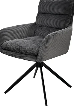 byLIVING Esszimmerstuhl »Pura« (Set) 2 Stk.Sitzschale 360°drehbar, Metall schwarz, Armlehnstuhl, diverse Farben