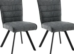 byLIVING Esszimmerstuhl »ROBBIE« (Set) 2 Stk.Microfaser, 360° drehbar, Taschenfederkern,Steppung Rücken, Keder