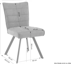 byLIVING Esszimmerstuhl »ROBBIE« (Set) 2 Stk.Microfaser, 360° drehbar, Taschenfederkern,Steppung Rücken, Keder