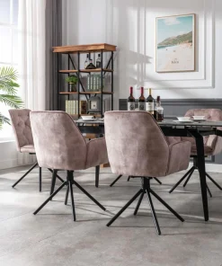 byLIVING Esszimmerstuhl »Sarina« () 2er-Set, hochwertiger Vintage-Samt Bezug mit Steppung, 360Grad drehbar