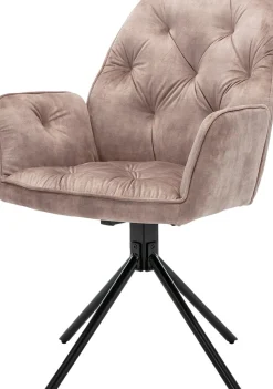 byLIVING Esszimmerstuhl »Sarina« () 2er-Set, hochwertiger Vintage-Samt Bezug mit Steppung, 360Grad drehbar