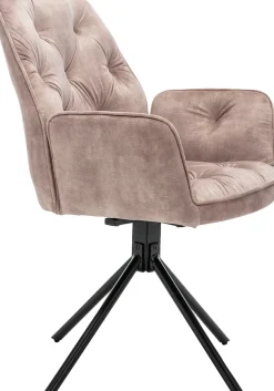 byLIVING Esszimmerstuhl »Sarina« () 2er-Set, hochwertiger Vintage-Samt Bezug mit Steppung, 360Grad drehbar