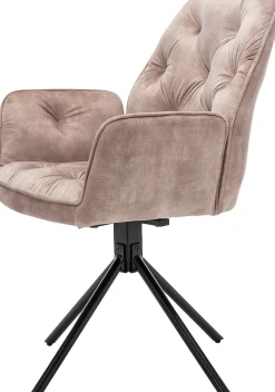 byLIVING Esszimmerstuhl »Sarina« () 2er-Set, hochwertiger Vintage-Samt Bezug mit Steppung, 360Grad drehbar